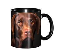 YYHWHJDE ColorName Double Color Mug Ceramic Mugs Suitable for Cappuccino, Latte, Cereal, Yogurt, Milk, hot or Cold Drinks Micro-Wave Oven Brown Labrador Retriever Printing
