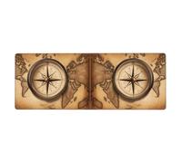 YYHWHJDE Compass and Old World Map Picture Extra Large Mouse pad, Computer Office Anti Slip Gaming Keyboard Thickened Version 12x31.5in