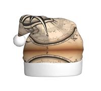 YYHWHJDE Compass Map Nautical Prints Christmas Hat for Adult quality festive accessory crafted soft, lightweight