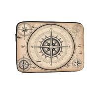 YYHWHJDE Compass Map Nautical Prints Protective Shockproof Portable Laptop Sleeve Case 10 inch for Men and Women Business Travel, and Office Daily Use