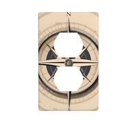 YYHWHJDE Compass sea Pattern Double Socket Wall Panel Decorative is Durable and Suitable for Socket Light Switch Accessories 4.5x2.76in