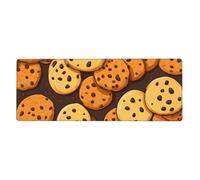 YYHWHJDE Cookies Food Chocolate Chip Biscuits Picture Extra Large Mouse Pad, Computer Office Anti Slip Gaming Keyboard Thickened Version 12x31.5in