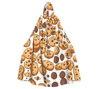 YYHWHJDE Cookies Food Chocolate Chip Biscuits Printing Halloween Adult Hooded Cloak for Parties and Costume Events