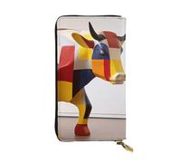 YYHWHJDE Cool Bull Riding Prints Quality Leather Long Clutch Wallet Designed for Fashion Girls and Women Stylish 7.48 x 4.13 in