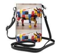 YYHWHJDE Cool Bull Riding Prints Small Leather Women'S Crossbody Flip Phone Bag, Waterproof And Durable