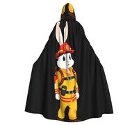 YYHWHJDE Cool bunny firefighter Prints Halloween Adult Hooded Cloak for Parties and Costumes