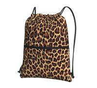 YYHWHJDE Cool Cheetah Leopard Prints Drawstring Zipper Backpack - Lightweight Water-Resistant Gym Bag for Travel, Yoga, and Everyday Adventures