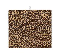 YYHWHJDE Cool Cheetah Leopard Prints Kitchen Drying Mat - Absorbent Dish Throw, Non-Slip Countertop Layer with Vibrant Prints, Ideal for Housewarming