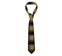YYHWHJDE Cool tiger clock Prints Men's tie classic style suit cravat suitable for holidays and work