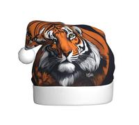 YYHWHJDE Cool tiger Pattern Christmas Hat for Adult Soft and Fluffy, Ideal for Long-Term Use