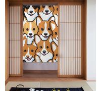 YYHWHJDE Corgi Pattern Pattern Curtain 2 Pcs Spliced 34x56in Good Drape, Smooth and Not Easily Wrinkled, Fabric curtains, room dividers