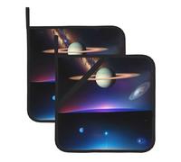 YYHWHJDE Cosmic Saturn Pattern Square Insulated Pot Holder Set of 2 8x8 in Anti-scalding and Heat-Insulating Waterproof