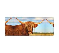 YYHWHJDE Cows In The Field Extra Large Rubber Desk Mat 12x31.5in