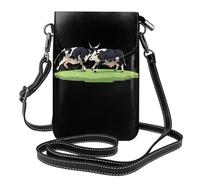 YYHWHJDE Cows Jumping On The Grassland Prints Small Leather Women'S Crossbody Flip Phone Bag, Waterproof And Durable