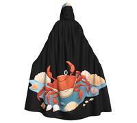 YYHWHJDE Crab Picking Up Shells Prints Halloween Adult Hooded Cape Men'S And Women'S Clothing Mantle Role-Playing