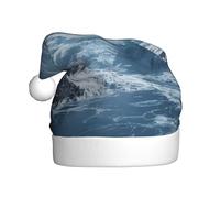 YYHWHJDE Cracked mountains and rivers Pattern Christmas Hat for Adult Soft and Fluffy, Ideal for Long-Term Use