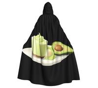YYHWHJDE Creamy Avocado Pudding Pattern Halloween Adult Hooded Cape Cloak No Zipper, Comfortable For Costume Parties