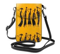 YYHWHJDE Creative African Culture Leather Crossbody Phone Pouch