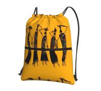 YYHWHJDE Creative African Culture Prints Drawstring Backpack - Water-Resistant Polyester Throw Bag for Gym, Travel & Hiking - Lightweight, Durable & Compact