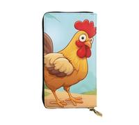 YYHWHJDE Creative Cartoon Chicken Picture Quality Leather Long Clutch Wallet Designed for Fashion Girls and Women Stylish 7.48 x 4.13 in