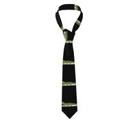 YYHWHJDE Crocodile surfing on the beach Prints Men's tie classic style suit cravat suitable for holidays and work
