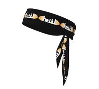 YYHWHJDE Croissant that says hello Pattern Sports headscarf, sweat absorbing and breathable, motion headband, double-sided kerchief