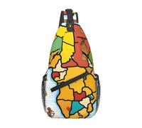 YYHWHJDE Cross Chest Bag Diagonally for Men and Women - Lightweight and Durable with High Storage Capacity African Map Ethnic Pattern Printed