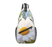 YYHWHJDE Cross Chest Bag Diagonally for Men and Women - Lightweight and Durable with High Storage Capacity White Daisy Printed