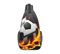 YYHWHJDE Cross Chest Bag Diagonally for Men and Women - Lightweight and Durable with High Storage Capacity Soccer Fire Printed