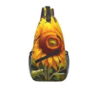 YYHWHJDE Cross Chest Bag Diagonally - Quality, Durable, and Spacious Shoulder Bag for Men and Women Beautiful sunflower Picture, Black, One Size