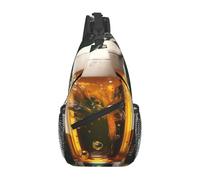 YYHWHJDE Cross Chest Bag Diagonally - Quality, Durable, and Spacious Shoulder Bag for Men and Women Beer Bubble Prints, Black, One Size