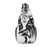 YYHWHJDE Cross Chest Bag Diagonally - Quality, Durable, and Spacious Shoulder Bag for Men and Women Black White cow Pattern, Black, One Size