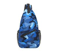 YYHWHJDE Cross Chest Bag Diagonally - Quality, Durable, and Spacious Shoulder Bag for Men and Women Blue Camouflage Pattern Picture, Black, One Size