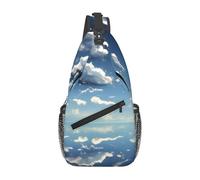 YYHWHJDE Cross Chest Bag Diagonally - Quality, Durable, and Spacious Shoulder Bag for Men and Women Blue sky and white clouds Prints, Black, One Size