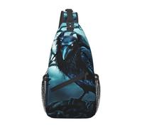 YYHWHJDE Cross Chest Bag Diagonally - Quality, Durable, and Spacious Shoulder Bag for Men and Women Blue Black Crow Printing, Black, One Size