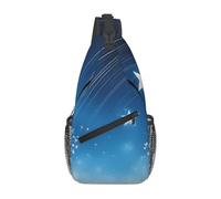 YYHWHJDE Cross Chest Bag Diagonally - Quality, Durable, and Spacious Shoulder Bag for Men and Women Blue starry sky Prints, Black, One Size