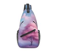YYHWHJDE Cross Chest Bag Diagonally - Quality, Durable, and Spacious Shoulder Bag for Men and Women Blue Pink and Purple Pastel Colors Picture, Black, One Size