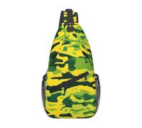 YYHWHJDE Cross Chest Bag Diagonally - Quality, Durable, and Spacious Shoulder Bag for Men and Women Camo Yellow & green Prints, Black, One Size