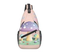 YYHWHJDE Cross Chest Bag Diagonally - Quality, Durable, and Spacious Shoulder Bag for Men and Women Cartoon mushroom Pattern, Black, One Size