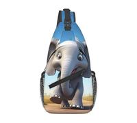 YYHWHJDE Cross Chest Bag Diagonally - Quality, Durable, and Spacious Shoulder Bag for Men and Women Cartoon Elephant Pattern, Black, One Size
