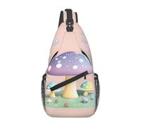 YYHWHJDE Cross Chest Bag Diagonally - Quality, Durable, and Spacious Shoulder Bag for Men and Women Cartoon mushroom Picture, Black, One Size
