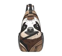 YYHWHJDE Cross Chest Bag Diagonally - Quality, Durable, and Spacious Shoulder Bag for Men and Women Cartoon Sloth Pattern, Black, One Size