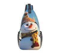 YYHWHJDE Cross Chest Bag Diagonally - Quality, Durable, and Spacious Shoulder Bag for Men and Women cartoon Winter snowman Picture, Black, One Size