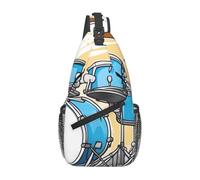 YYHWHJDE Cross Chest Bag Diagonally - Quality, Durable, and Spacious Shoulder Bag for Men and Women Cartoon Drummer Knock Picture, Black, One Size