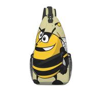 YYHWHJDE Cross Chest Bag Diagonally - Quality, Durable, and Spacious Shoulder Bag for Men and Women Cartoon wasp Picture, Black, One Size