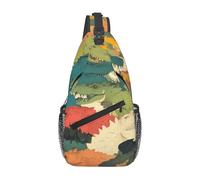 YYHWHJDE Cross Chest Bag Diagonally - Quality, Durable, and Spacious Shoulder Bag for Men and Women colorful crocodile skin Picture, Black, One Size