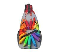 YYHWHJDE Cross Chest Bag Diagonally - Quality, Durable, and Spacious Shoulder Bag for Men and Women Crayons Picture