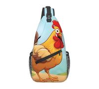 YYHWHJDE Cross Chest Bag Diagonally - Quality, Durable, and Spacious Shoulder Bag for Men and Women Creative Cartoon Chicken Picture, Black, One Size