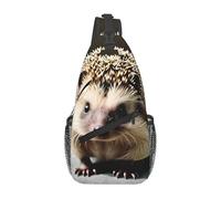 YYHWHJDE Cross Chest Bag Diagonally - Quality, Durable, and Spacious Shoulder Bag for Men and Women Cute hedgehog Pattern, Black, One Size