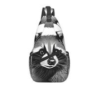 YYHWHJDE Cross Chest Bag Diagonally - Quality, Durable, and Spacious Shoulder Bag for Men and Women cute raccoon Picture, Black, One Size